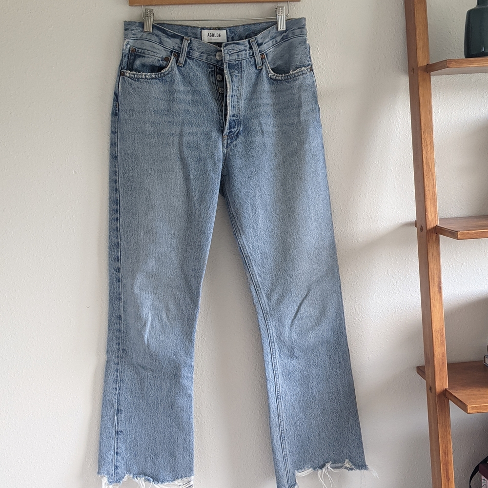 Agolde Button-Fly Mid Rise Relaxed Boot Denim Jeans - Sz 26